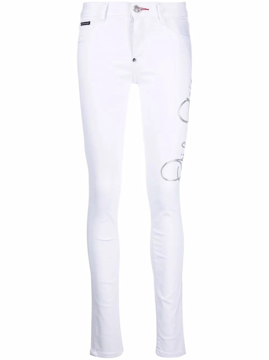 Signature embellished skinny jeans
