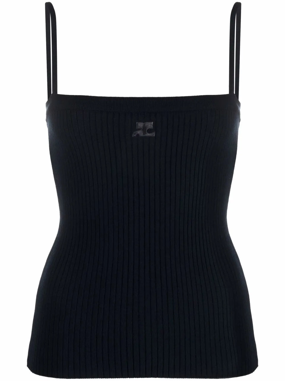 logo-embroidered tank top
