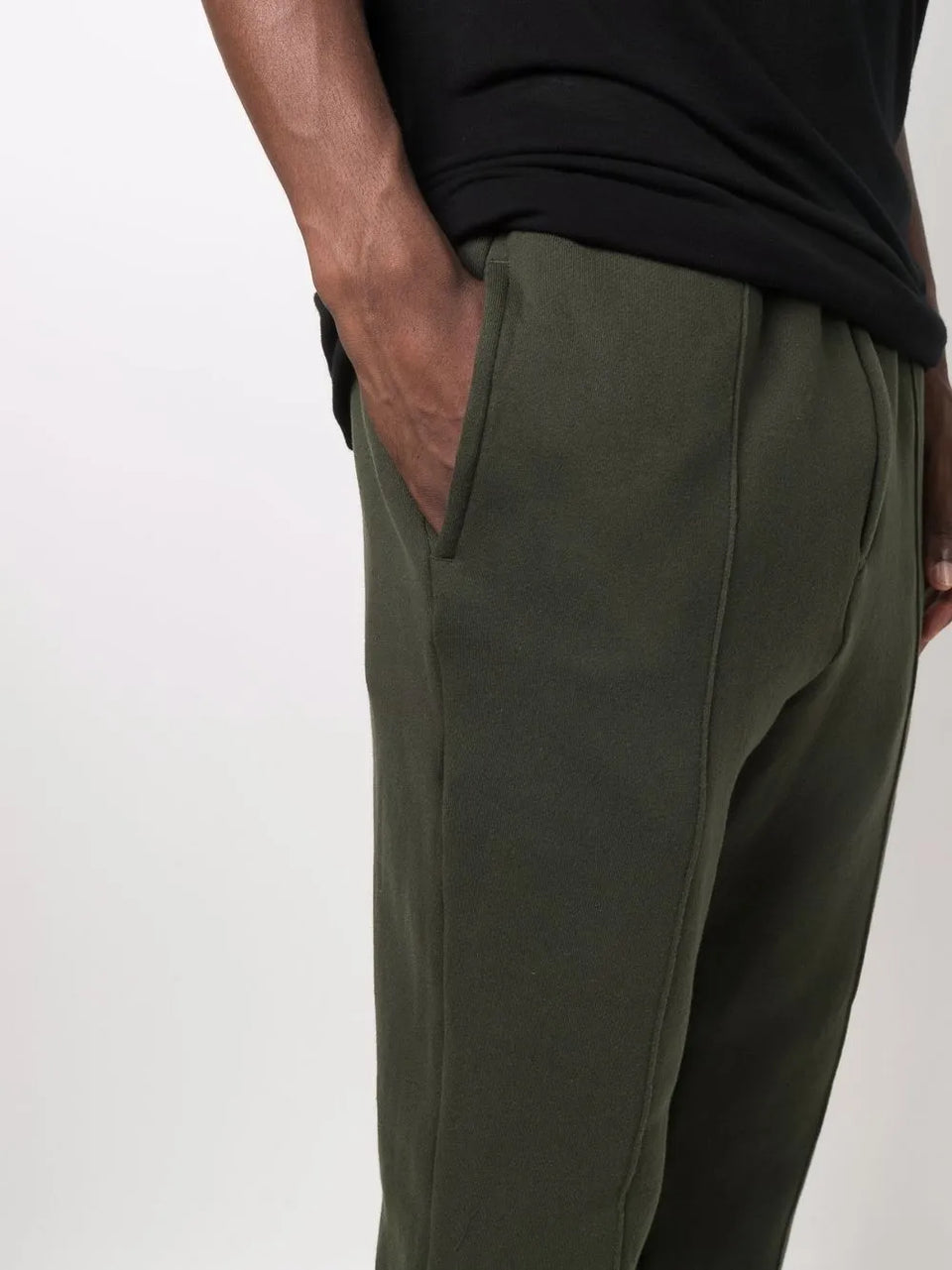 slip-on cotton track trousers