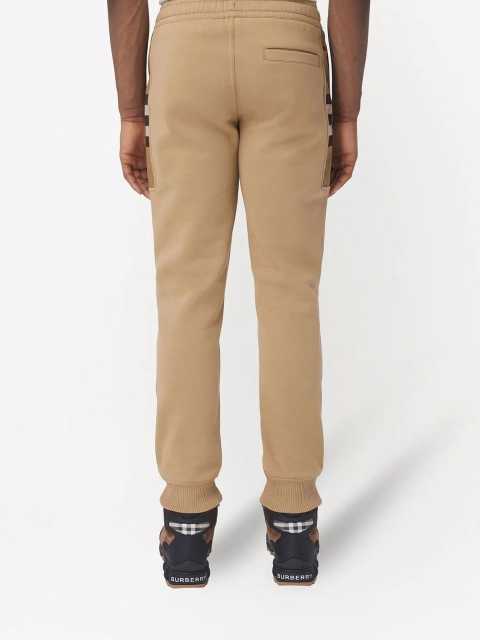 check-pattern track pants