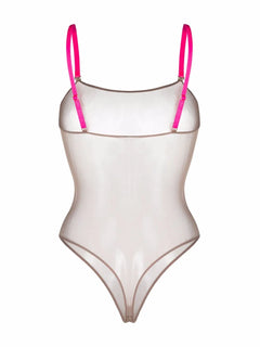 Corps à Corps contrast-strap mesh bodysuit