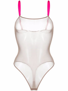 Corps à Corps contrast-strap mesh bodysuit