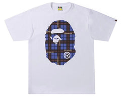 BAPE Logo Check Big Ape Head T-Shirt - White