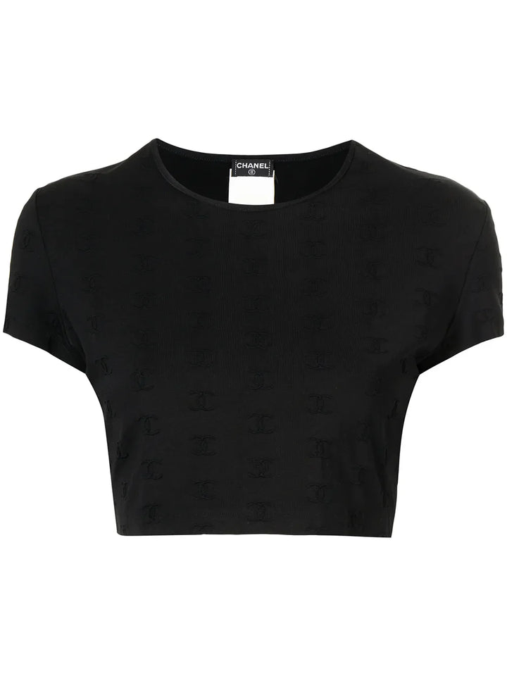 1997 CC logo-embroidered crop top
