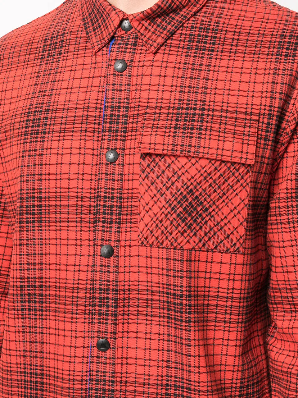 check-print long-sleeved shirt