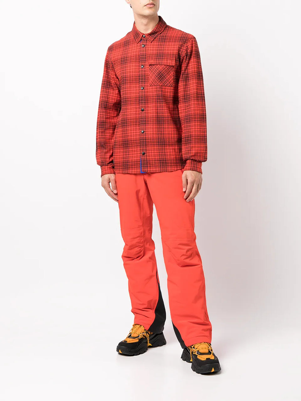 check-print long-sleeved shirt