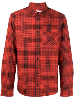 check-print long-sleeved shirt
