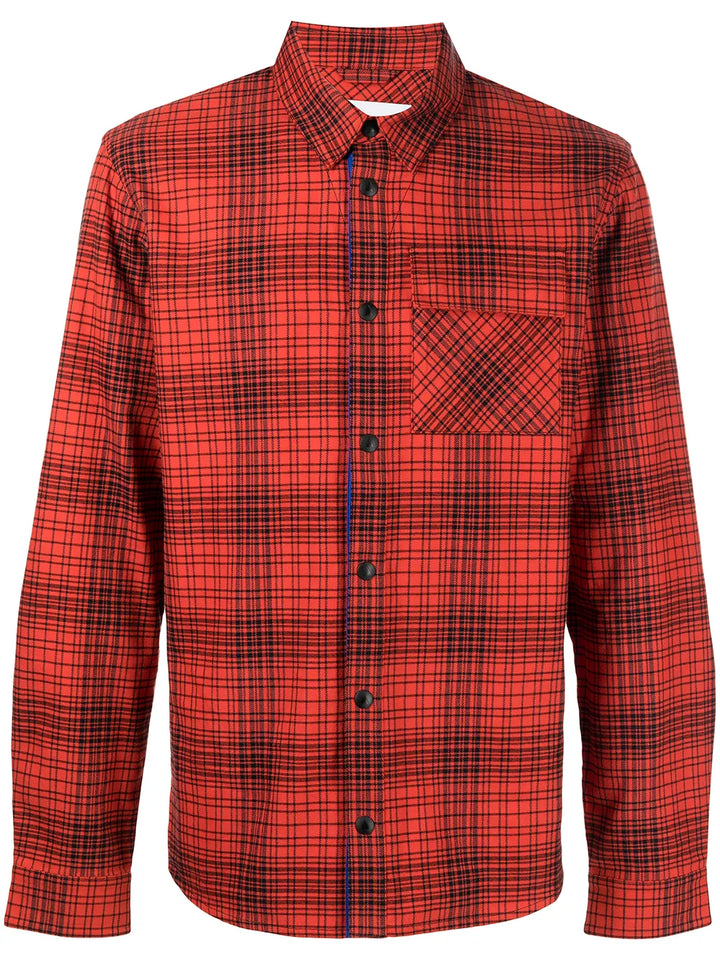 check-print long-sleeved shirt