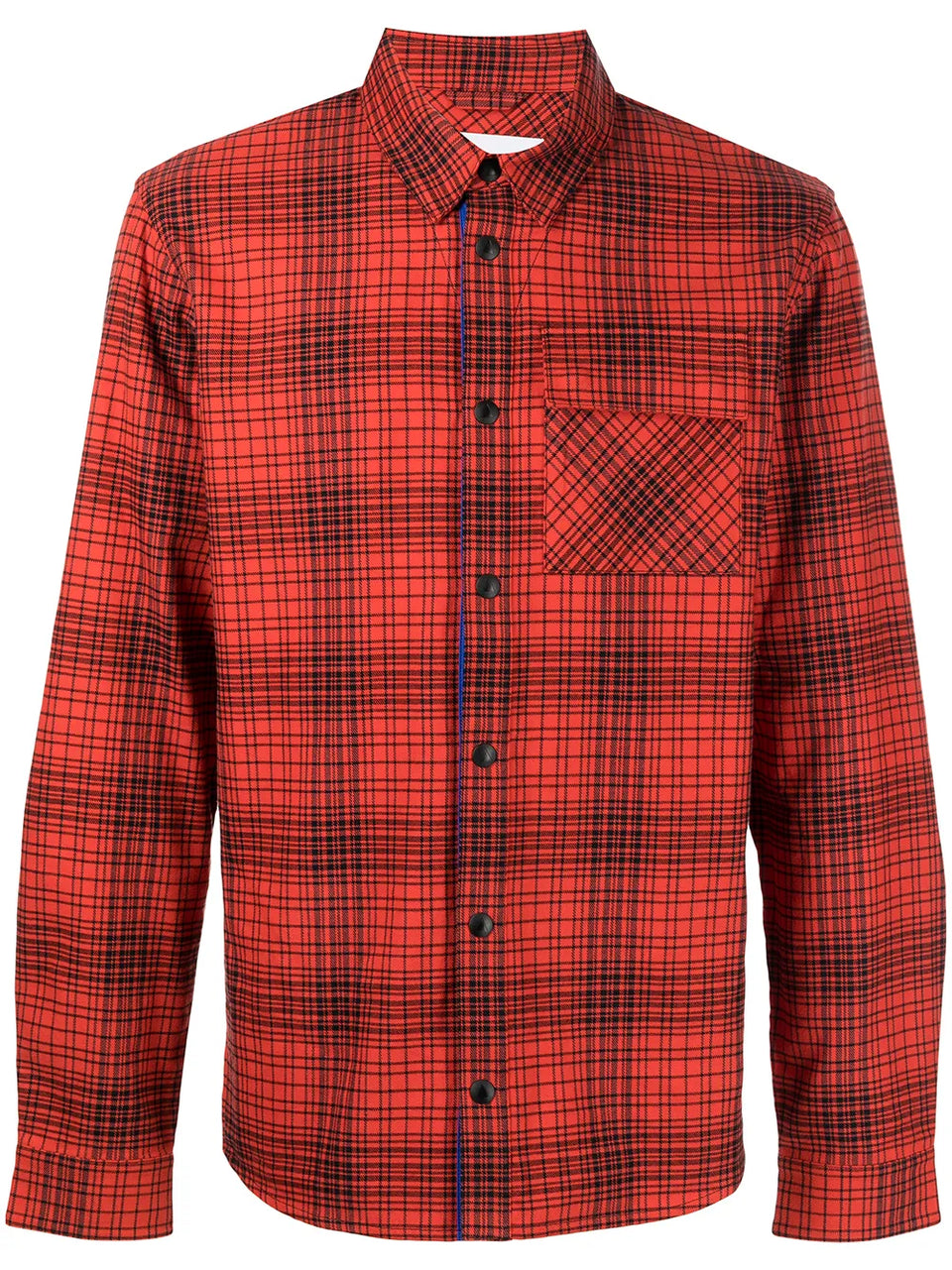 check-print long-sleeved shirt
