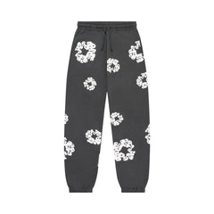 Denim Tears Rhinestone Cotton Wreath Sweatpants Vintage Black