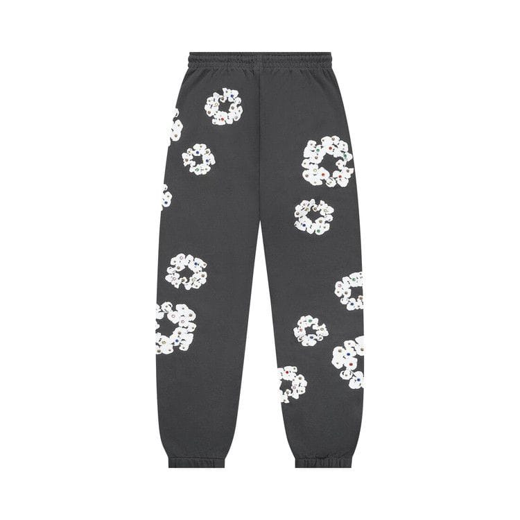 Denim Tears Rhinestone Cotton Wreath Sweatpants Vintage Black