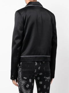 logo-print pyjama-shirt jacket