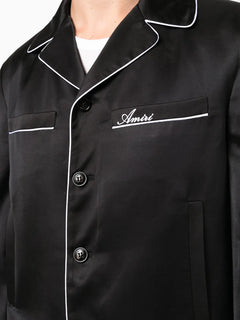 logo-print pyjama-shirt jacket