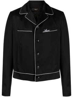 logo-print pyjama-shirt jacket