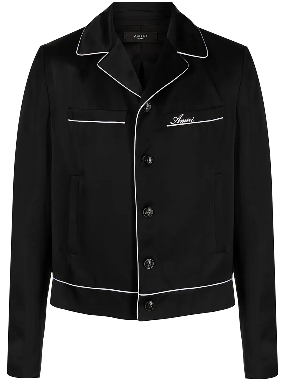 logo-print pyjama-shirt jacket