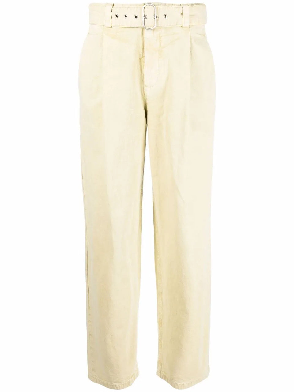 pleat-detail straight-leg trousers