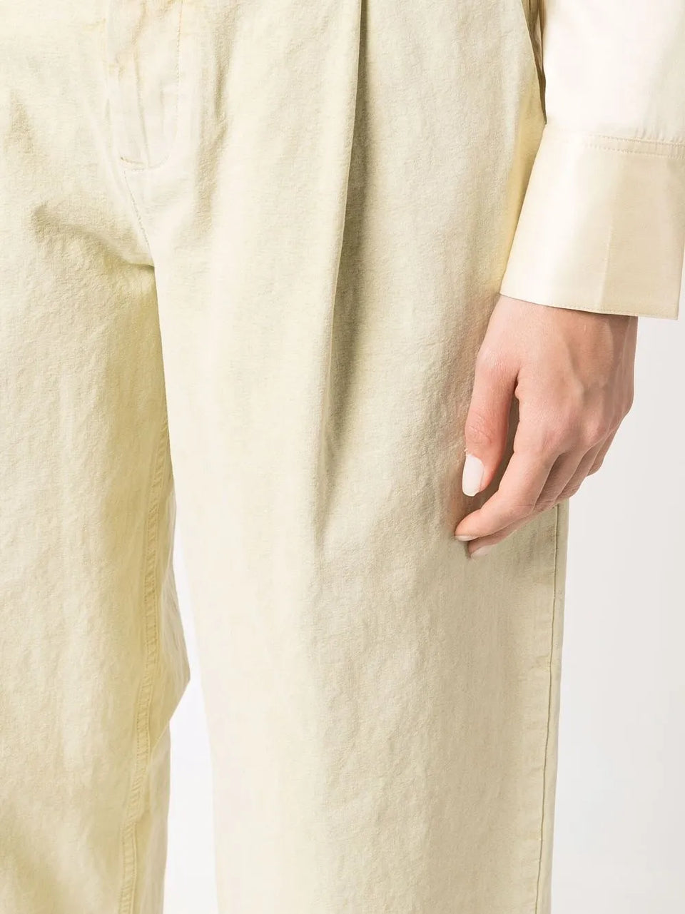 pleat-detail straight-leg trousers