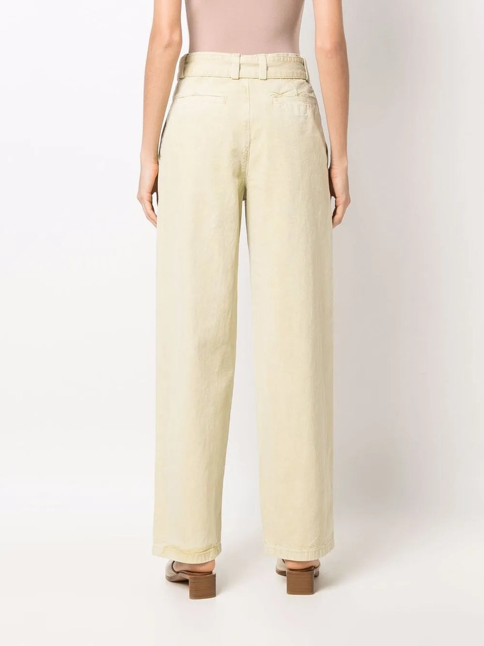 pleat-detail straight-leg trousers