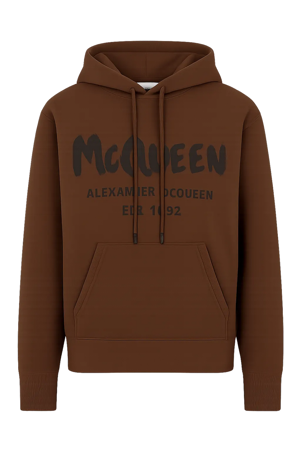 Alexander McQueen Brown Hoodie with Watercolor Graffiti print