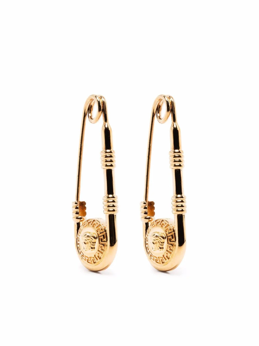 Safety-Pin Medusa earrings