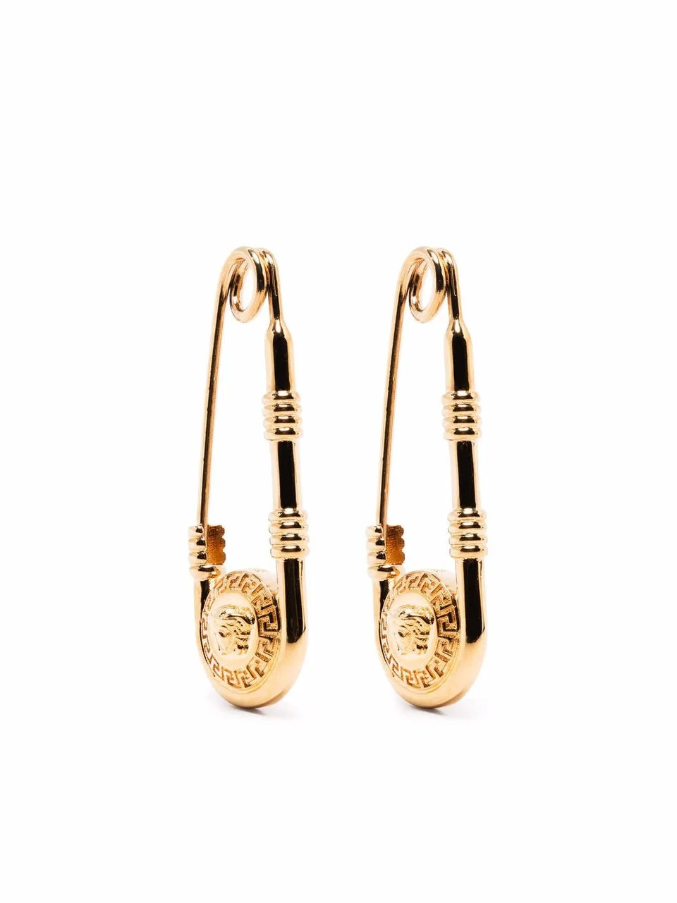Safety-Pin Medusa earrings