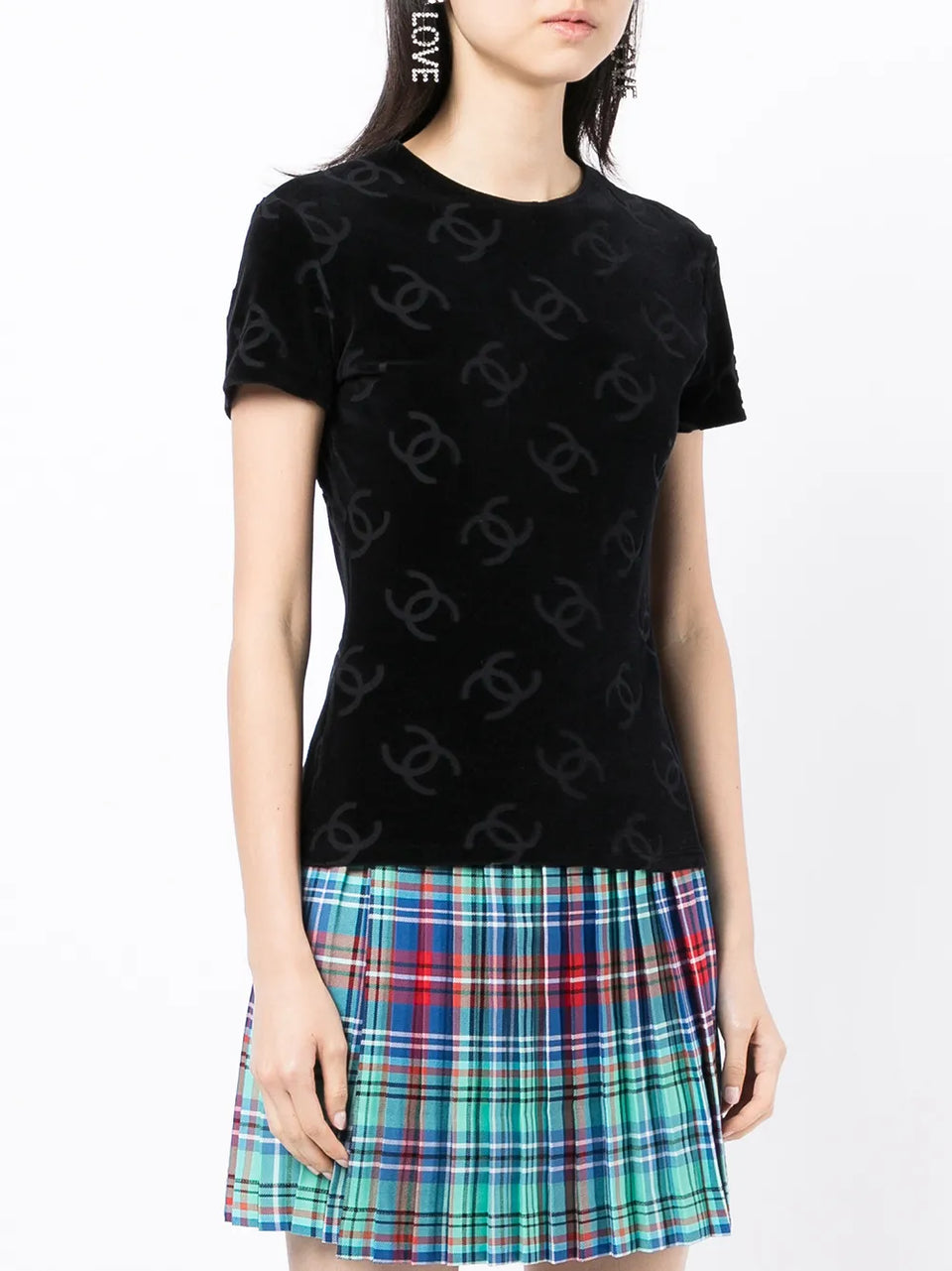 1996 CC pattern textured T-Shirt