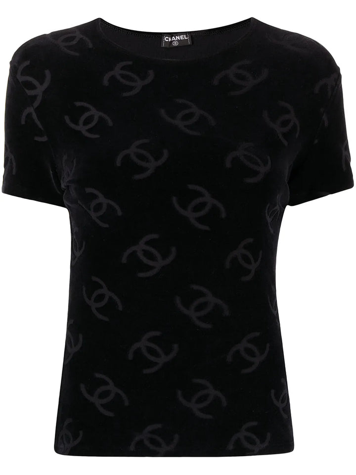 1996 CC pattern textured T-Shirt