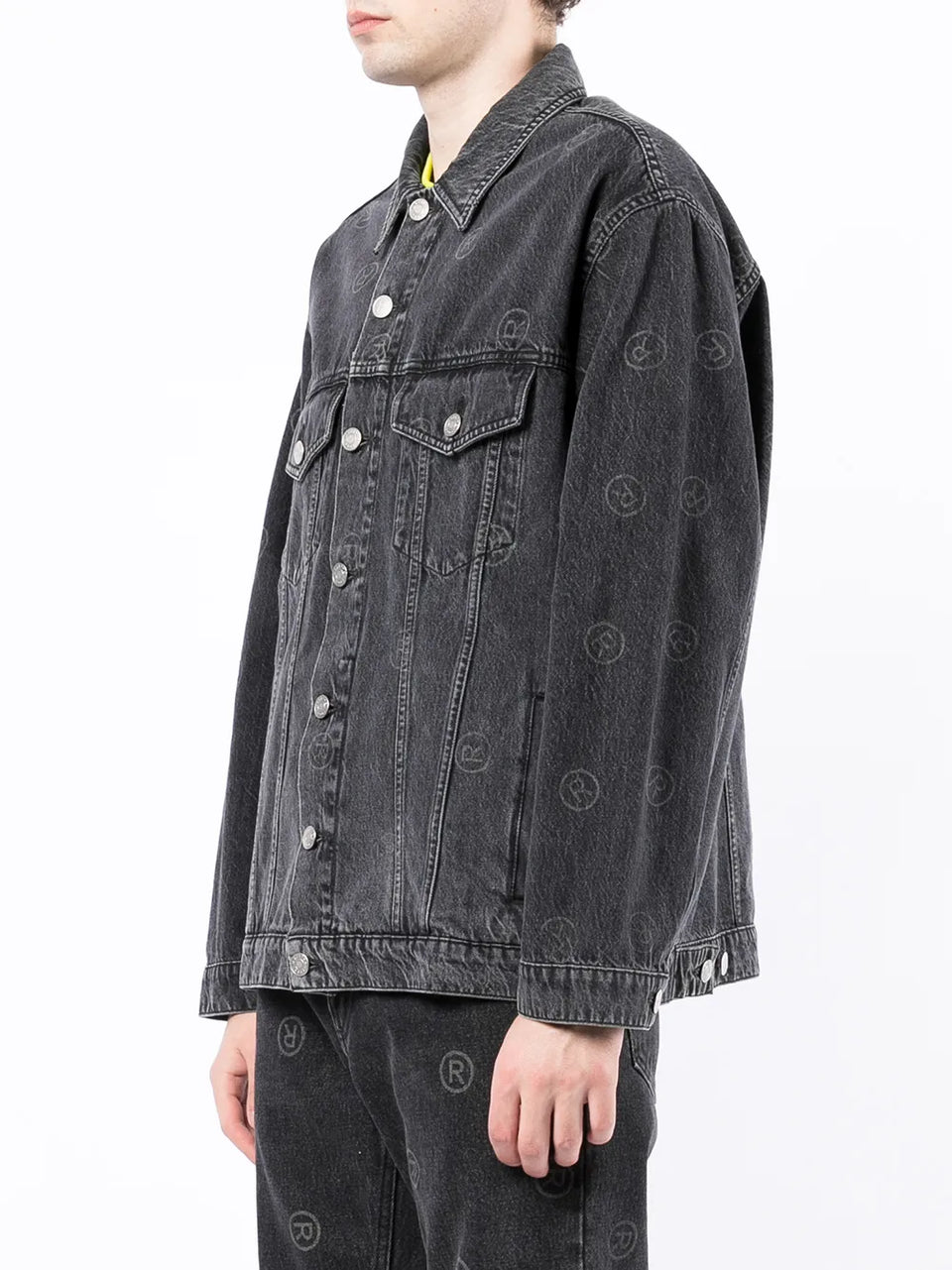 logo-print denim jacket