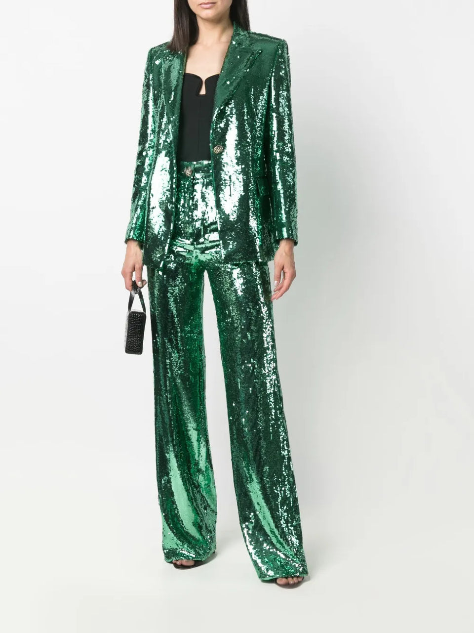 sequin-embellished wide-leg trousers