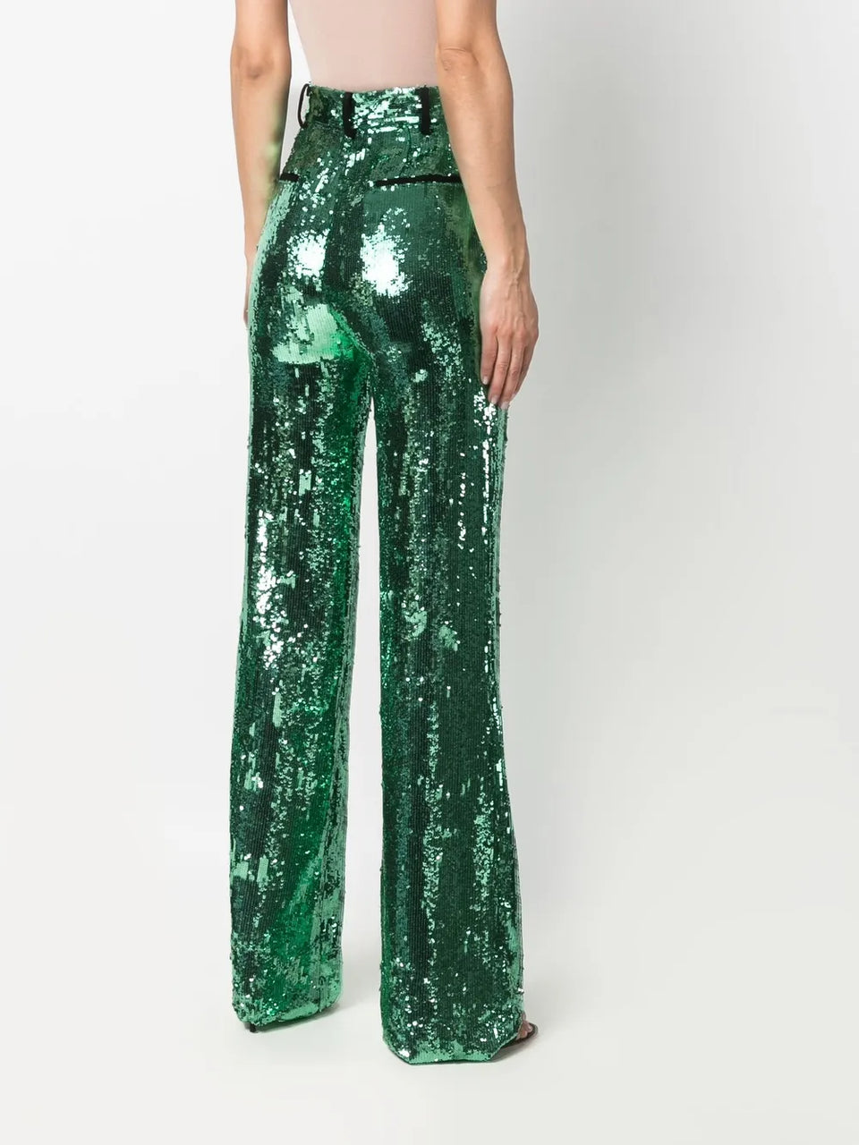 sequin-embellished wide-leg trousers