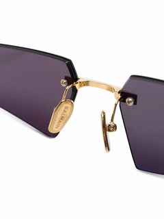 geometric frameless sunglasses