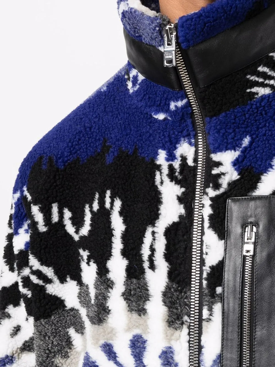 tie-dye fleece zip-up jacket