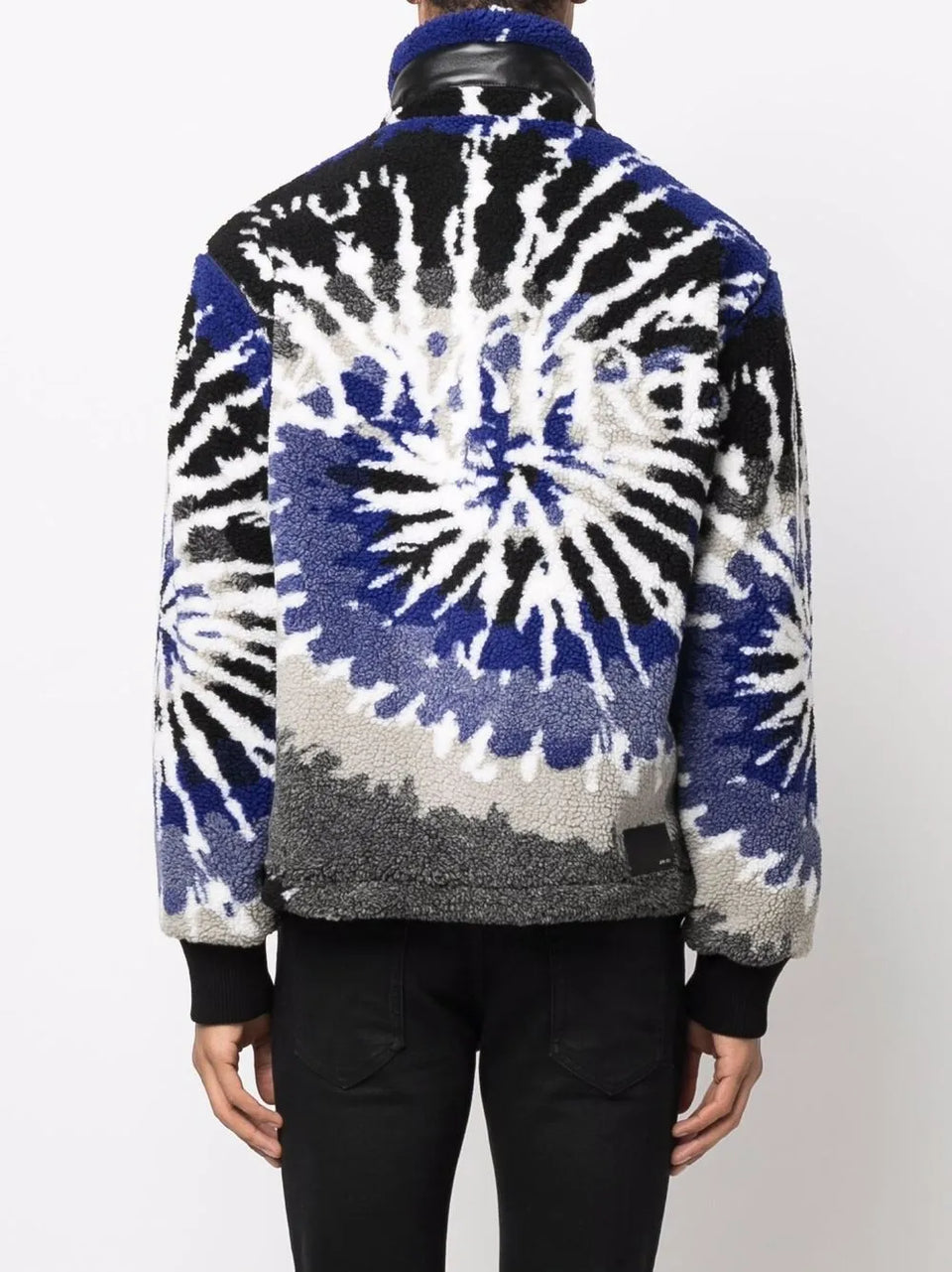tie-dye fleece zip-up jacket