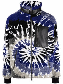 tie-dye fleece zip-up jacket