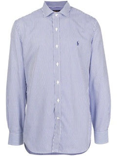 pinstriped button-down shirt
