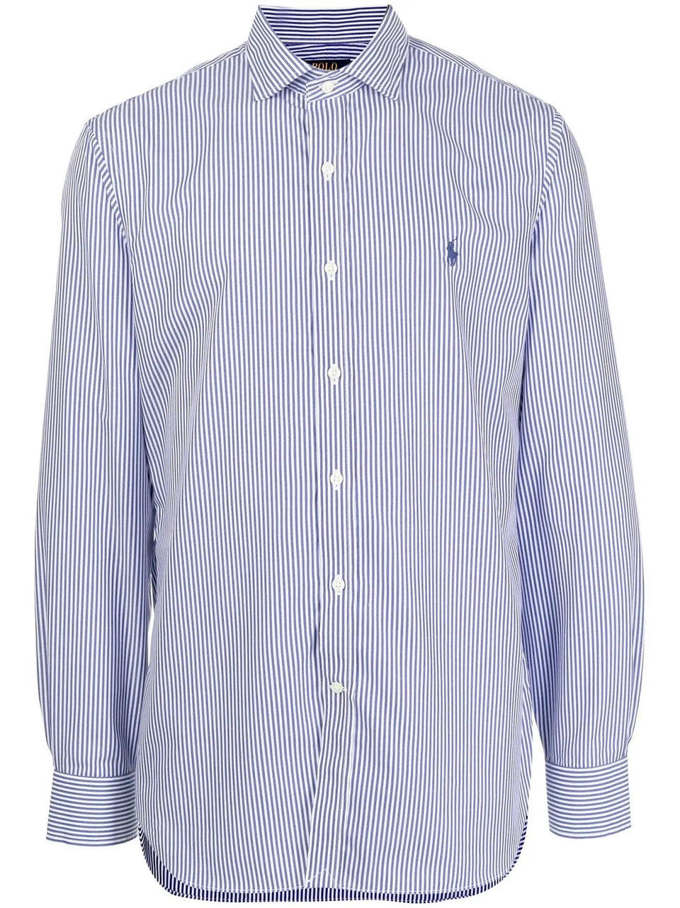 pinstriped button-down shirt