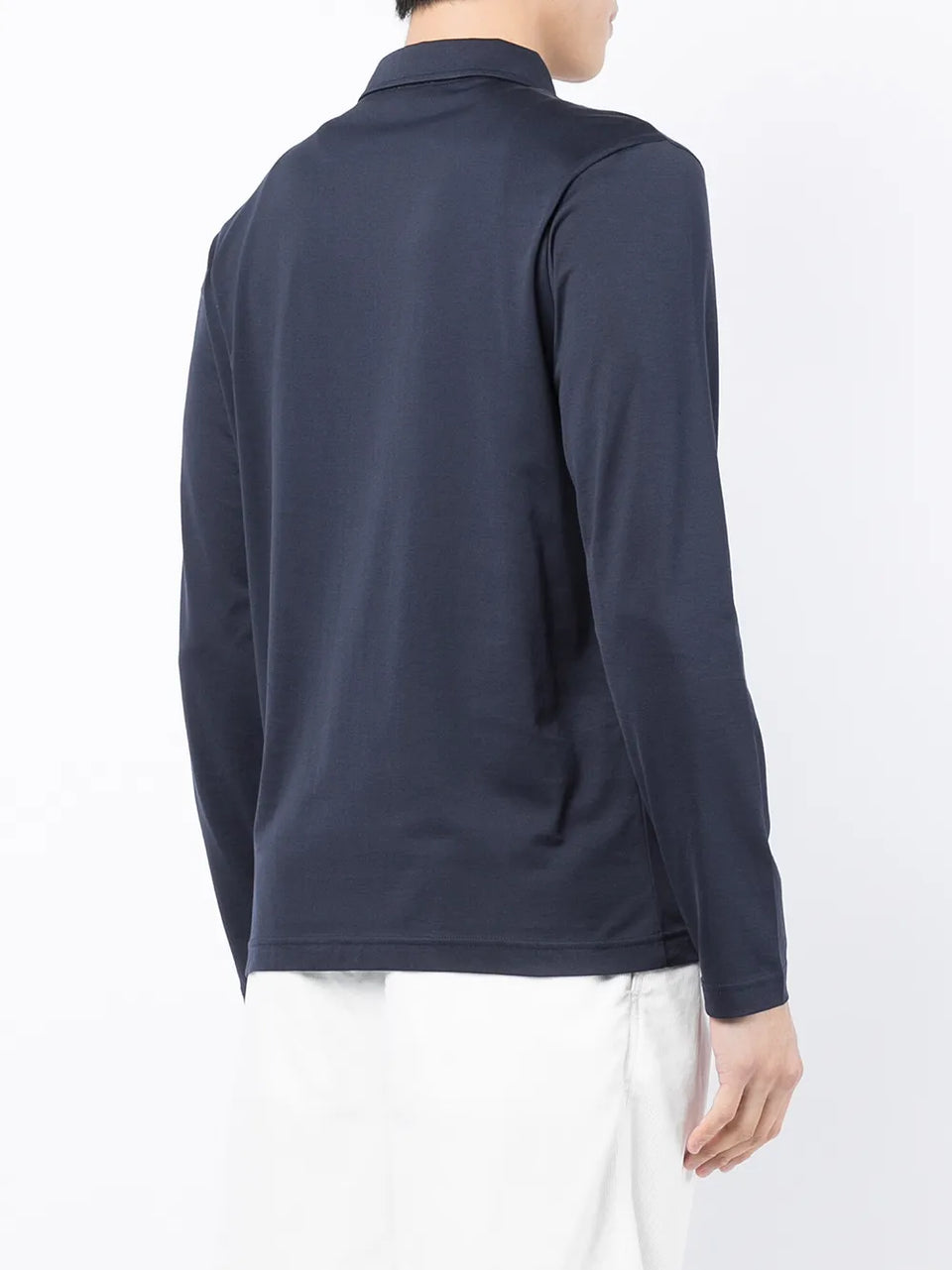 button-up long-sleeved polo shirt