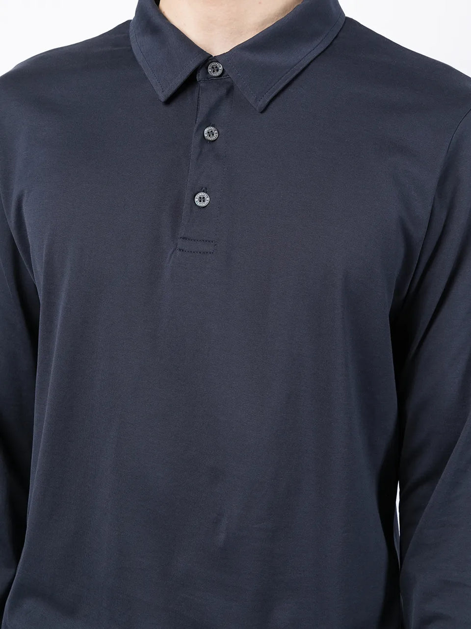button-up long-sleeved polo shirt