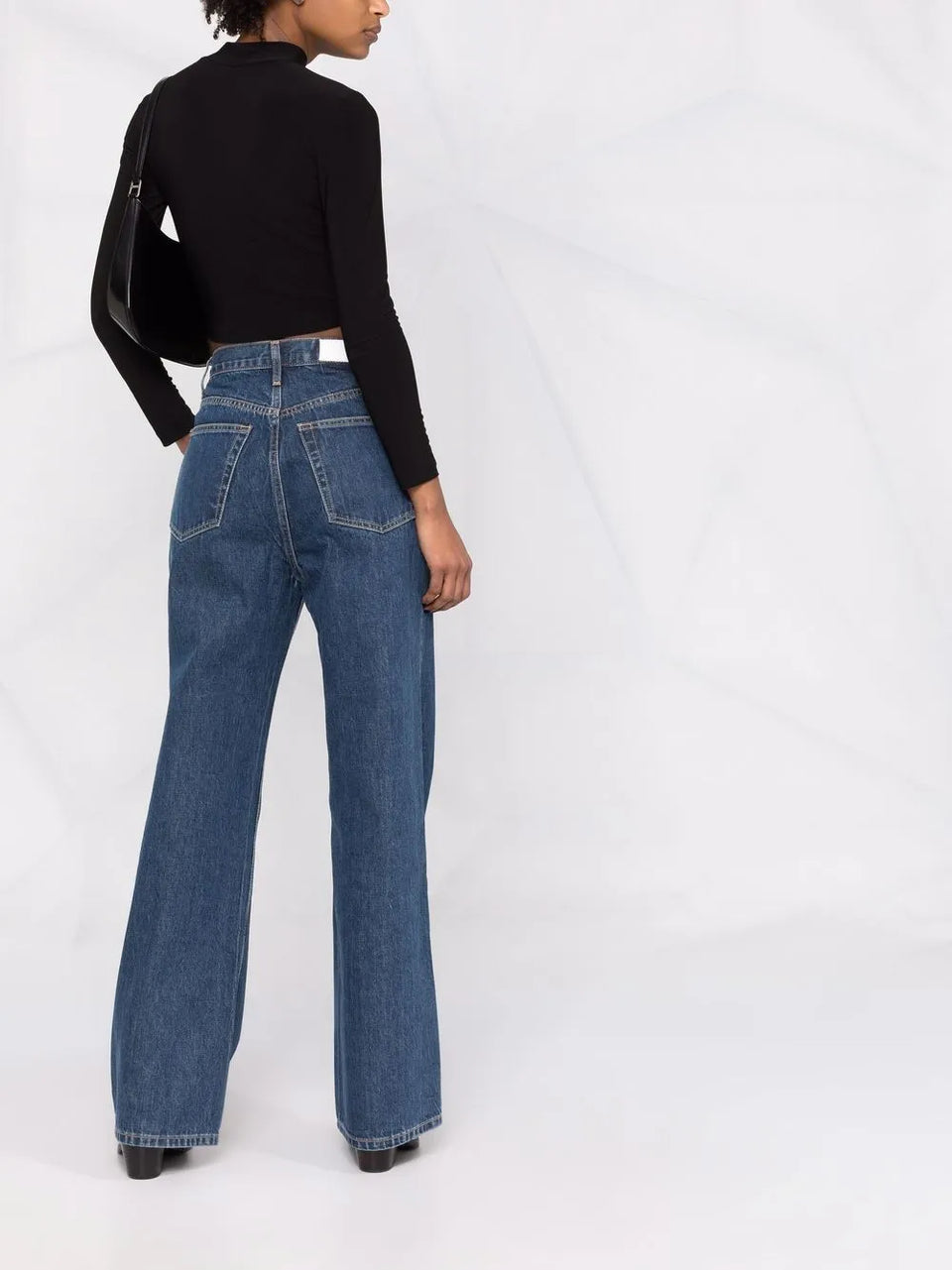 high-waisted bootcut jeans
