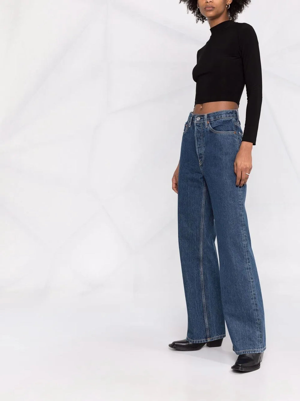 high-waisted bootcut jeans