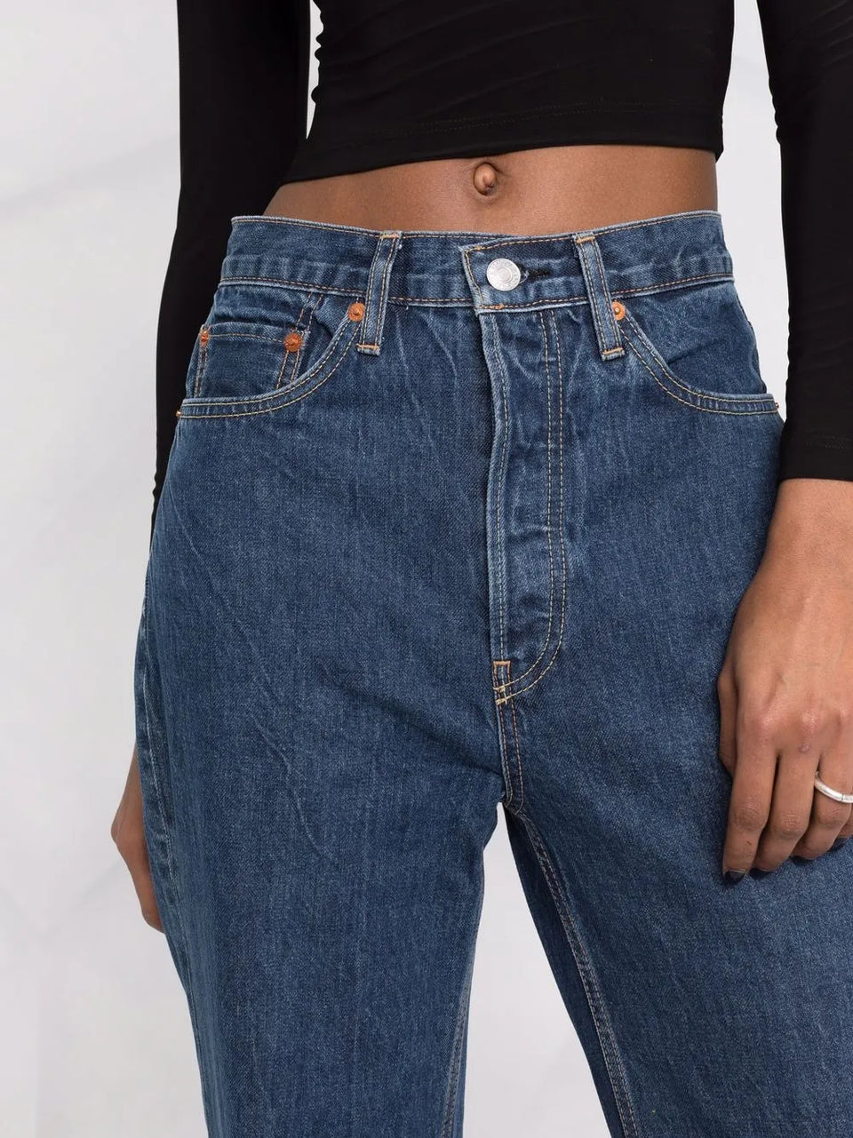 high-waisted bootcut jeans