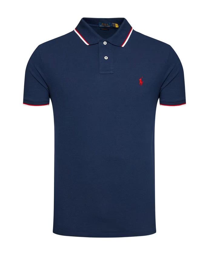 Polo Ralph Lauren Blue Cotton Polo with Button Fastening