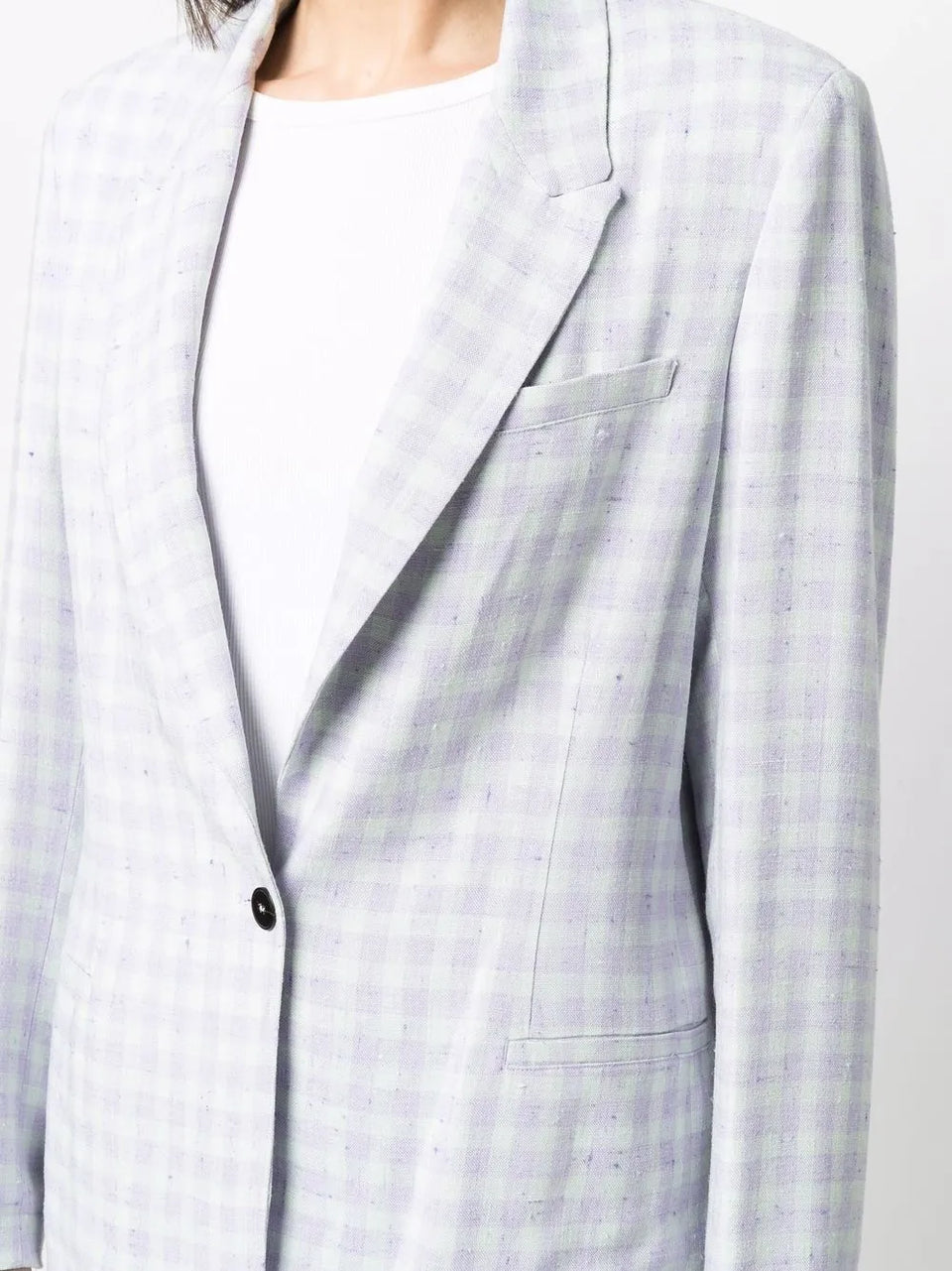check-print blazer