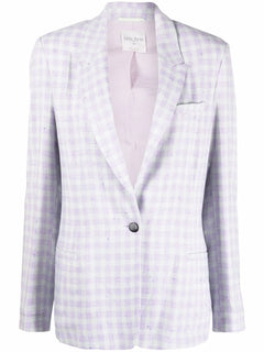 check-print blazer