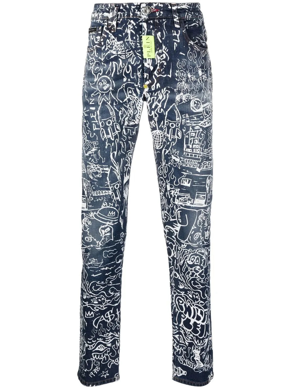 all-over graphic-print jeans