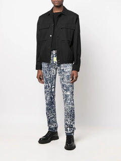 all-over graphic-print jeans