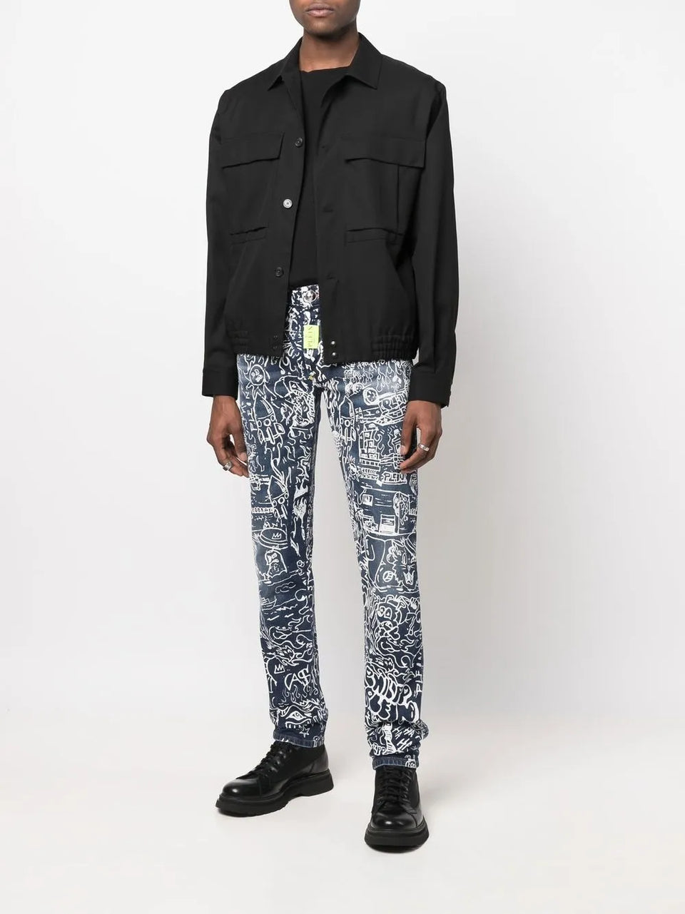 all-over graphic-print jeans