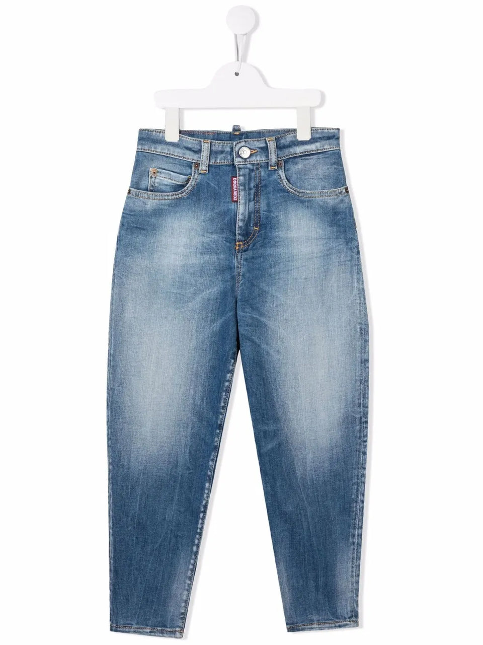 mid-rise slim-cut jeans