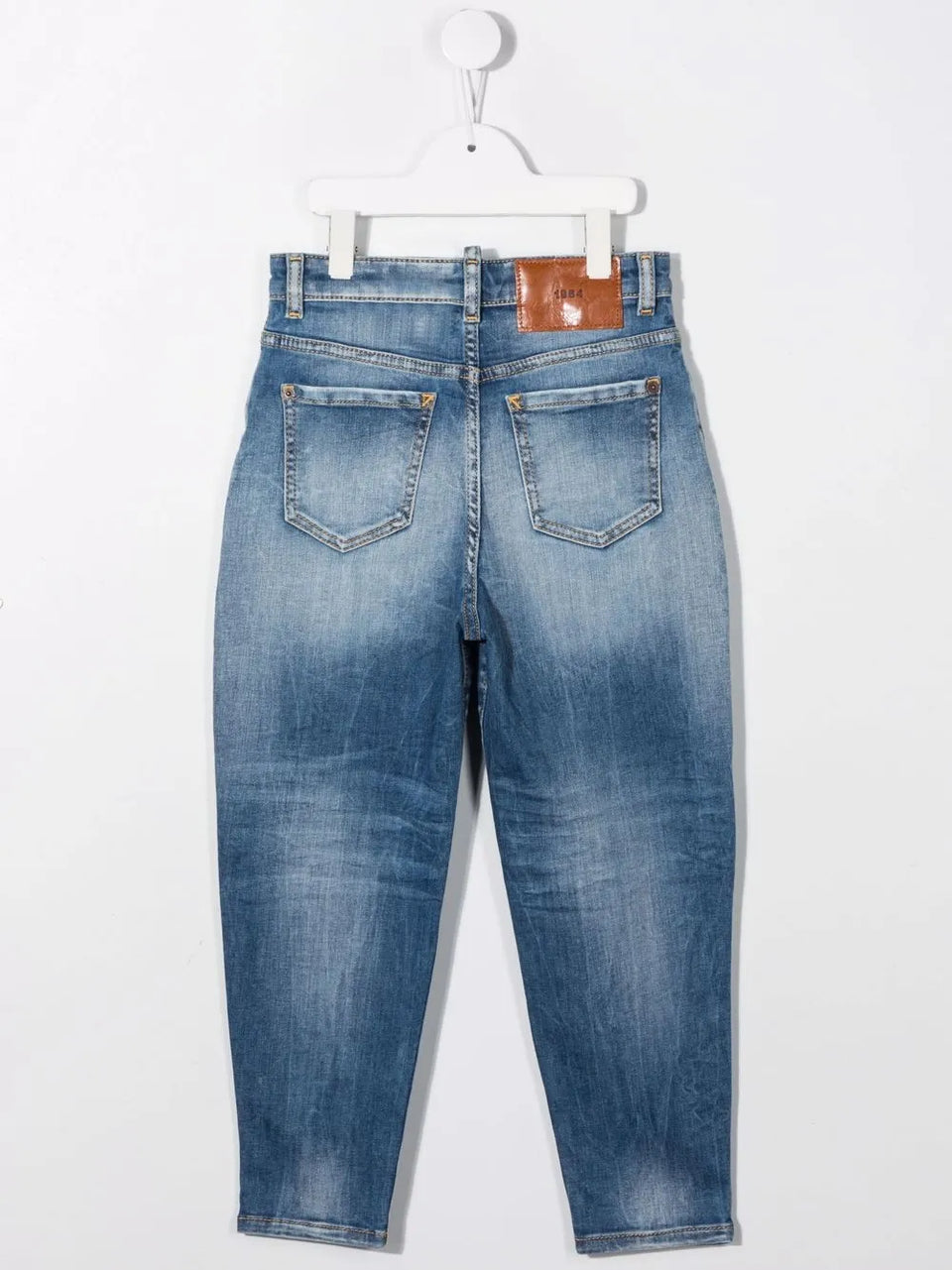 mid-rise slim-cut jeans