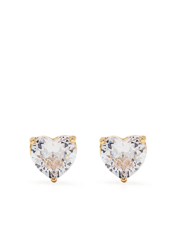 crystal heart-stud earrings